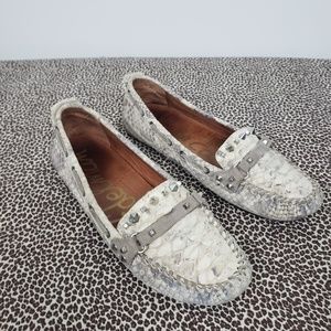 Sam Edleman Snake Print Leather Loafers Size 8